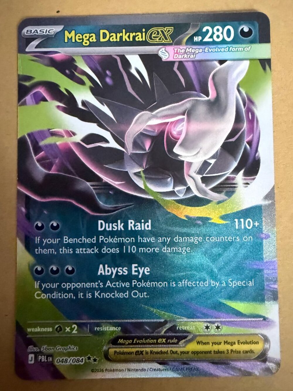 Mega Darkrai ex 048/084 Holo Double Rare Pokemon ME05: Pitch Black NM
